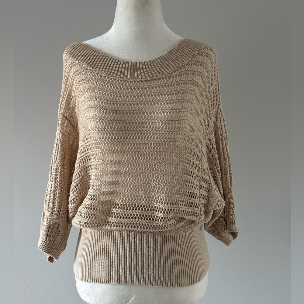 Banana Republic Beige Open Weave Sweater
